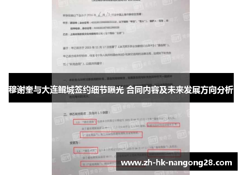 穆谢奎与大连鲲城签约细节曝光 合同内容及未来发展方向分析