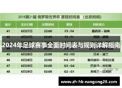 2024年足球赛事全面时间表与规则详解指南